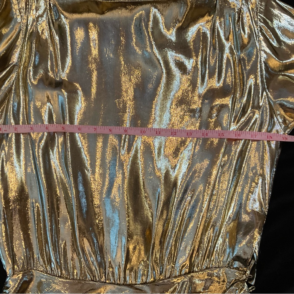 Vintage Gold Metallic Mylar Evening Blouse - Picture 2 of 10